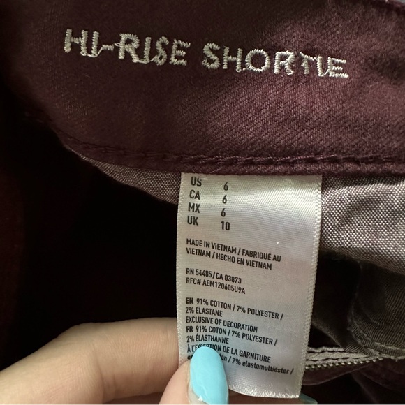 Maroon American Eagle Hi Rise Shortie Shorts - Picture 4 of 6